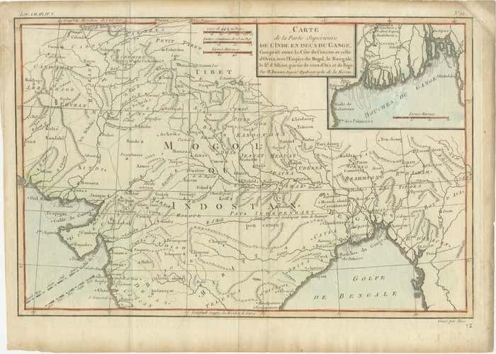 Antique Map Of Part Of Central And Southern Asia photo furniture