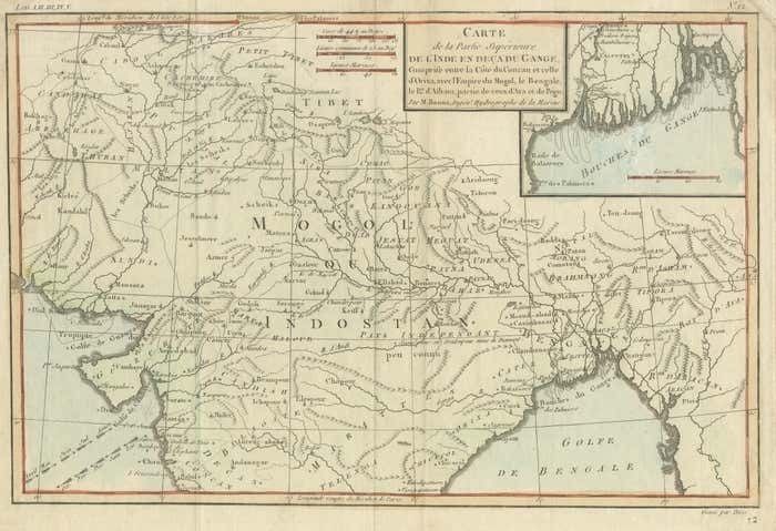 Antique Map Of Part Of Central And Southern Asia photo for sale