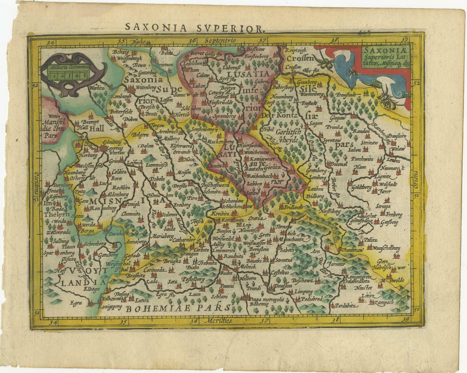 Small Original Antique Map Of Upper Saxony, Germany photo furniture