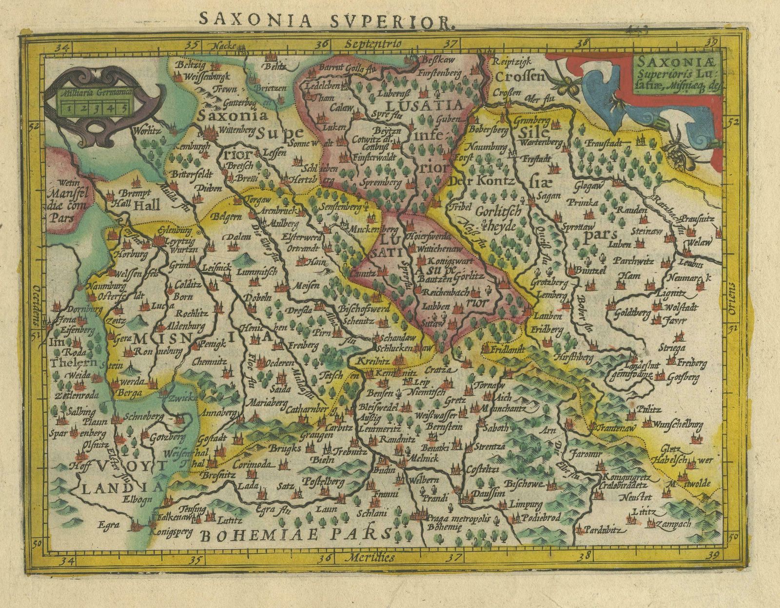 Small Original Antique Map Of Upper Saxony, Germany photo for sale