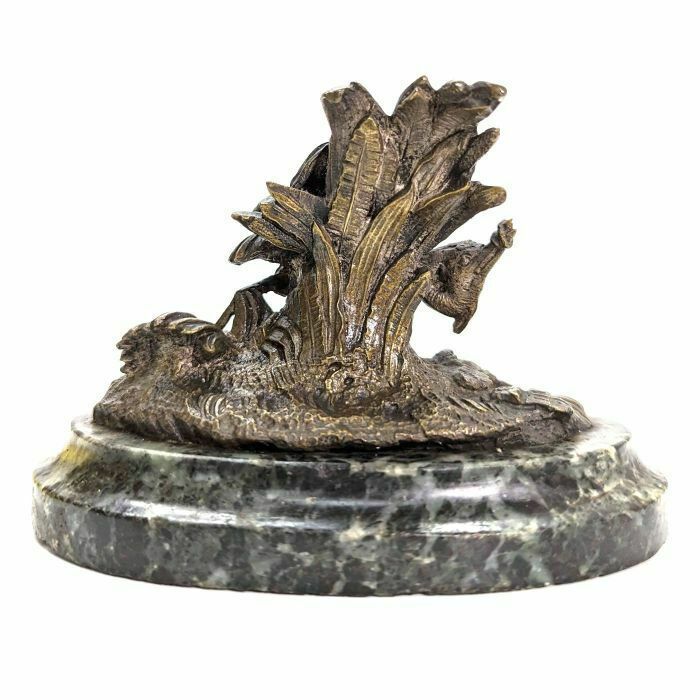 Animal Bronze On Green Marble Base