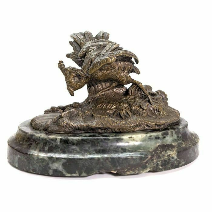 Animal Bronze On Green Marble Base photo furniture