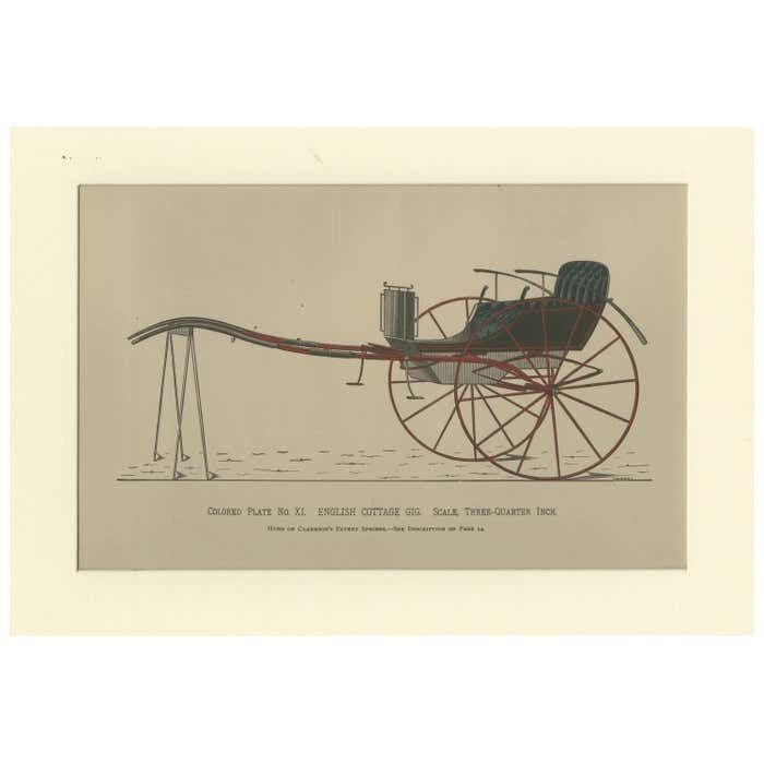 Antique Print Of A Two Wheeled Cart
