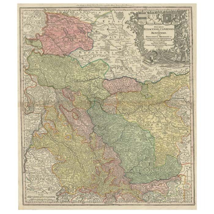 Antique Map Of Western Germany With Part Of The Netherlands