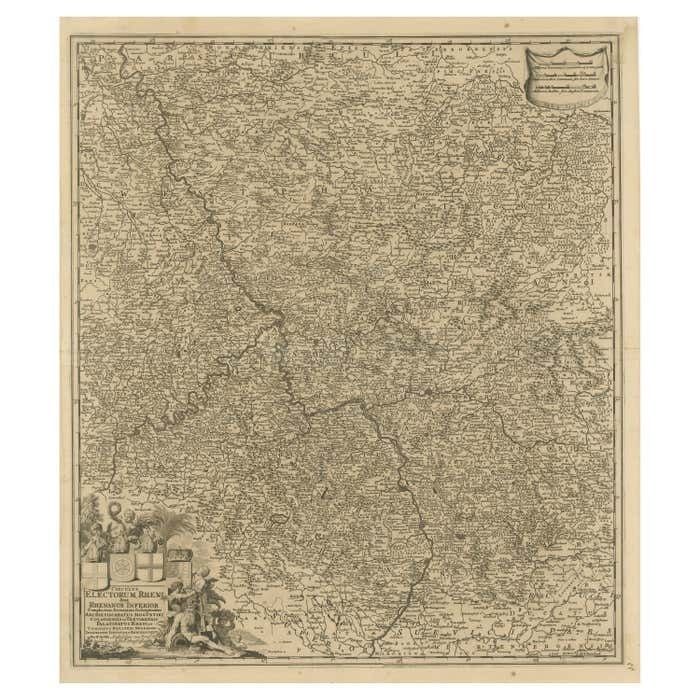 Antique Map Of The Niederrhein Region, Germany