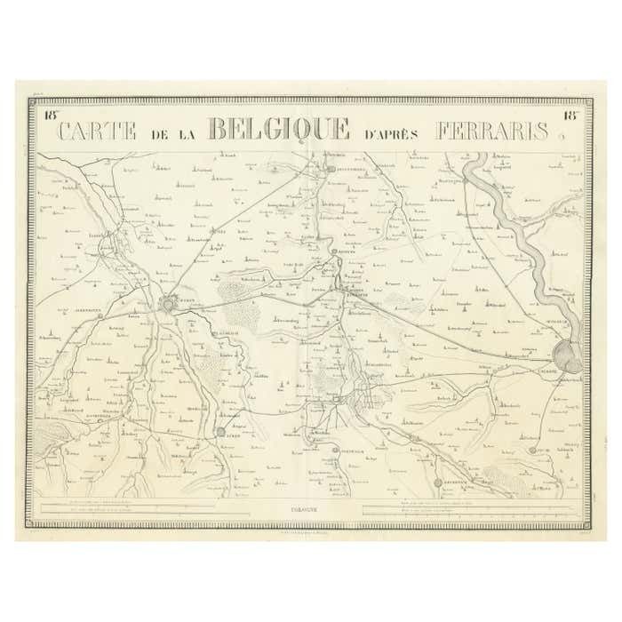 Antique Map Of The Region Near Cologne, Germany