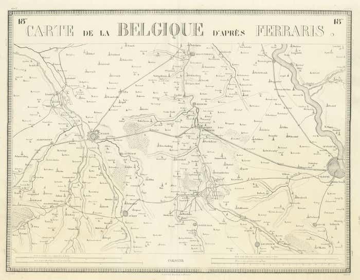 Antique Map Of The Region Near Cologne, Germany photo for sale