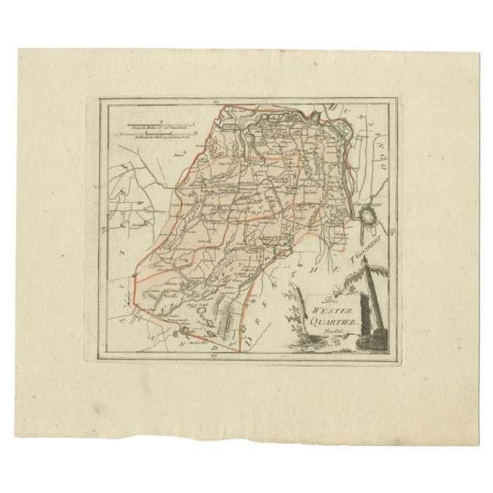 Antique Map Of The Westerkwartier Region, A Region In Groningen, 1791