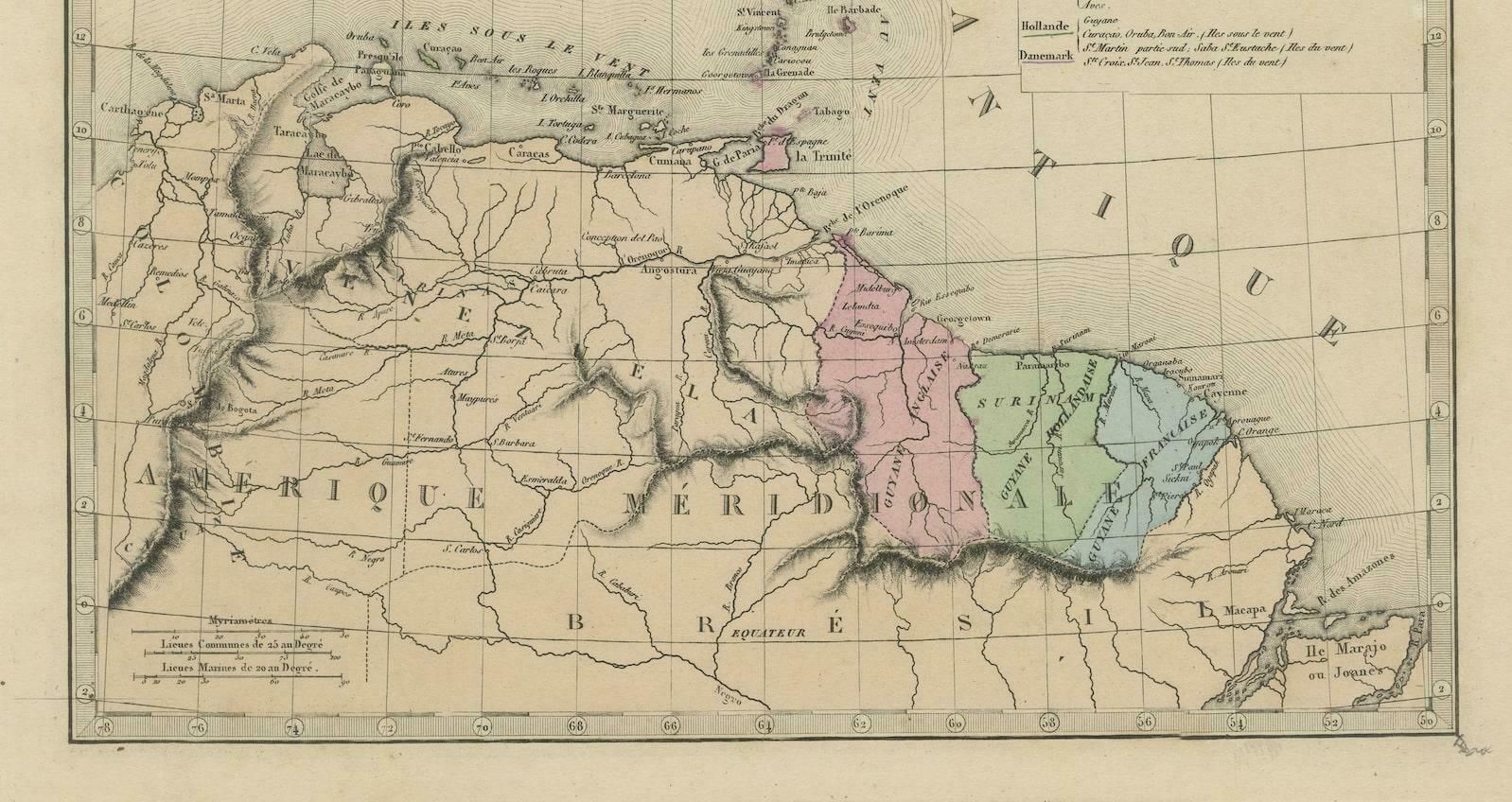 Authentique Map By Pilon Of The French Colonies In The West Indies, 1876 photo 264.0