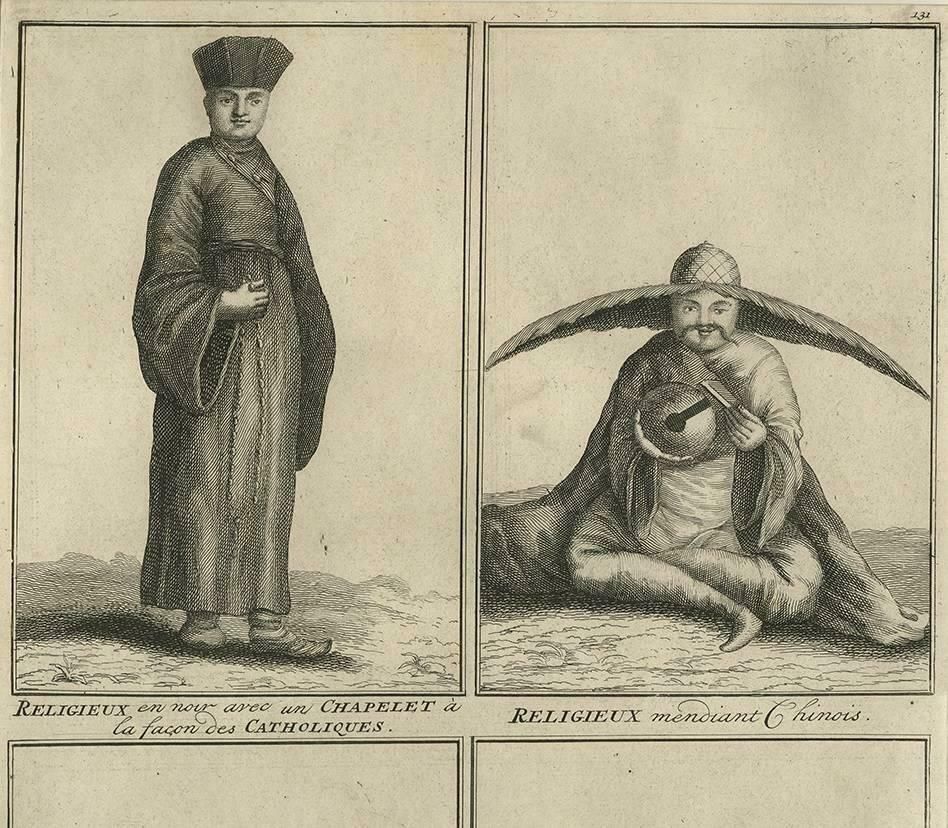Antique Engravings Of 'Chinese' Priests And Beggars, Circa 1728 photo furniture