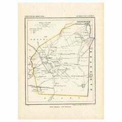 Antique Map Of The Township Of Emmen, Drenthe In The Netherlands, 1865