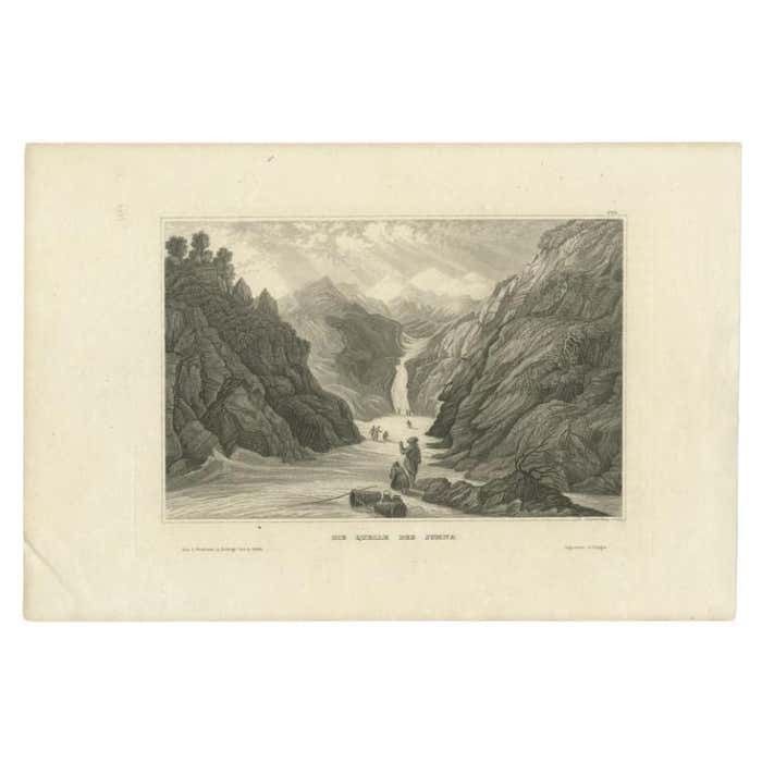 Antique Print Of The Yamuna River In India, 1839