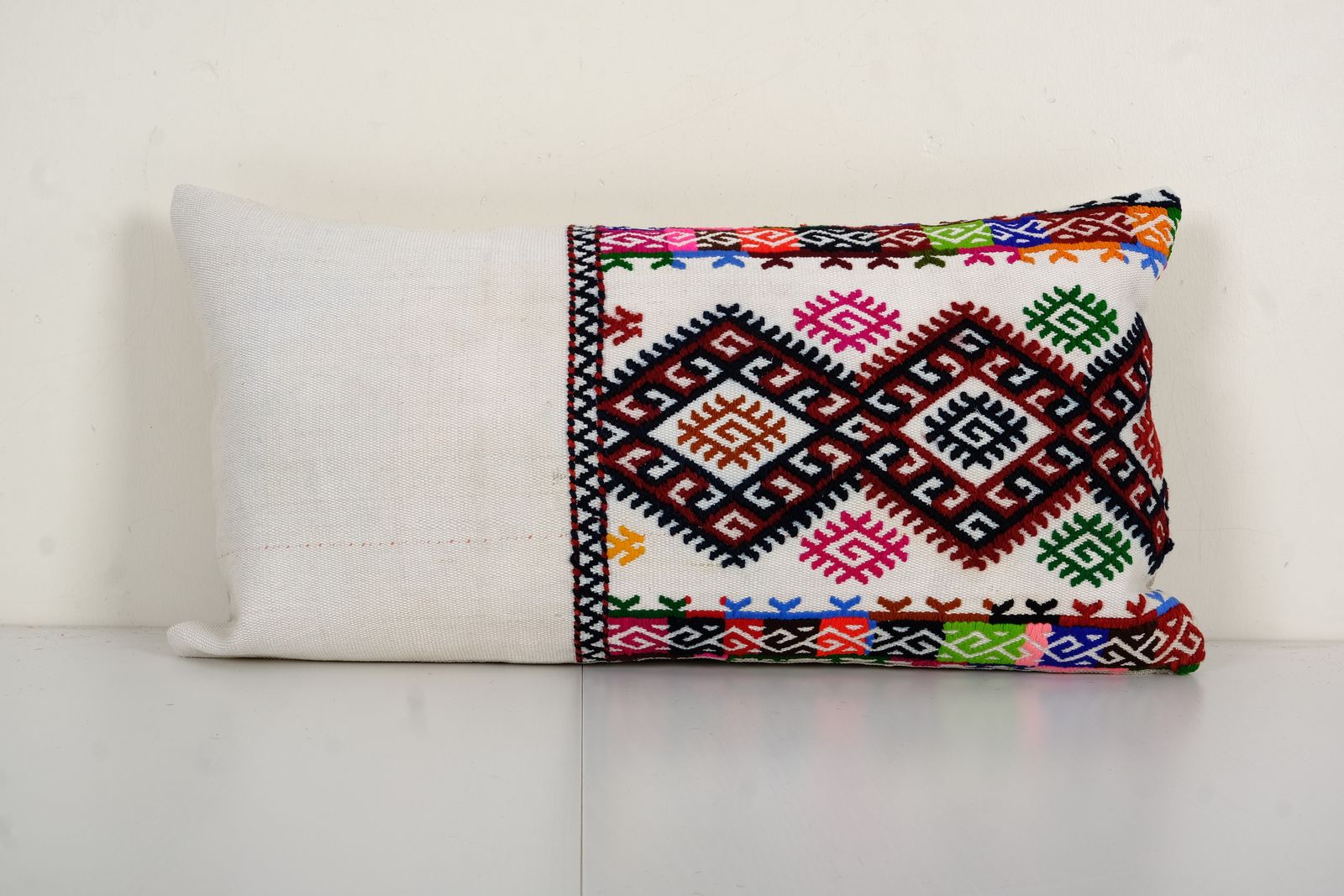 Organic Wool Outdoor Turkish Striped Pillow Covers, Wool Outdoor Anatolian Old Kilim Pillow Covers 12" X 24"
