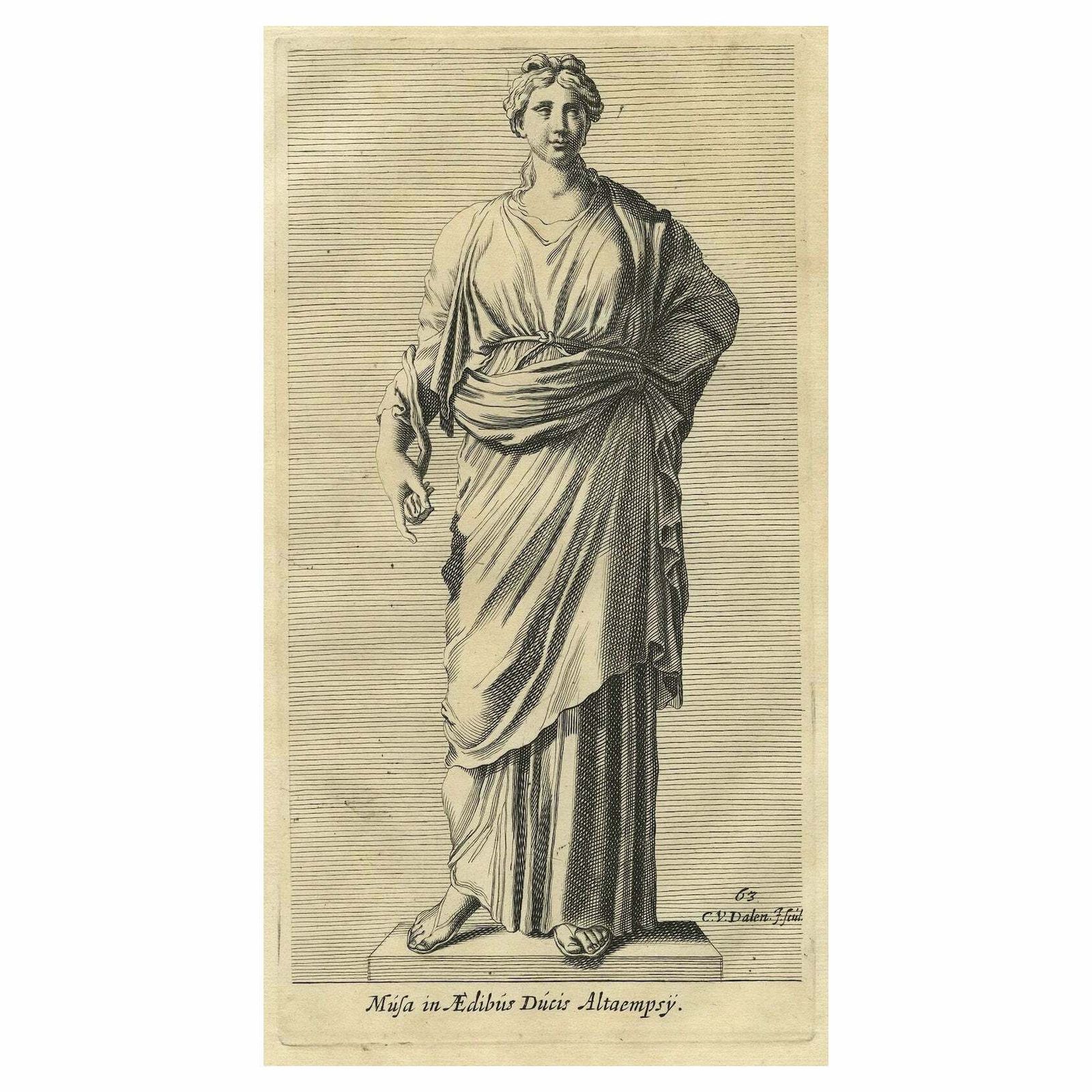 Print Of A Muse, Inspirational Goddesses Of Literature, Science And Arts, 1660