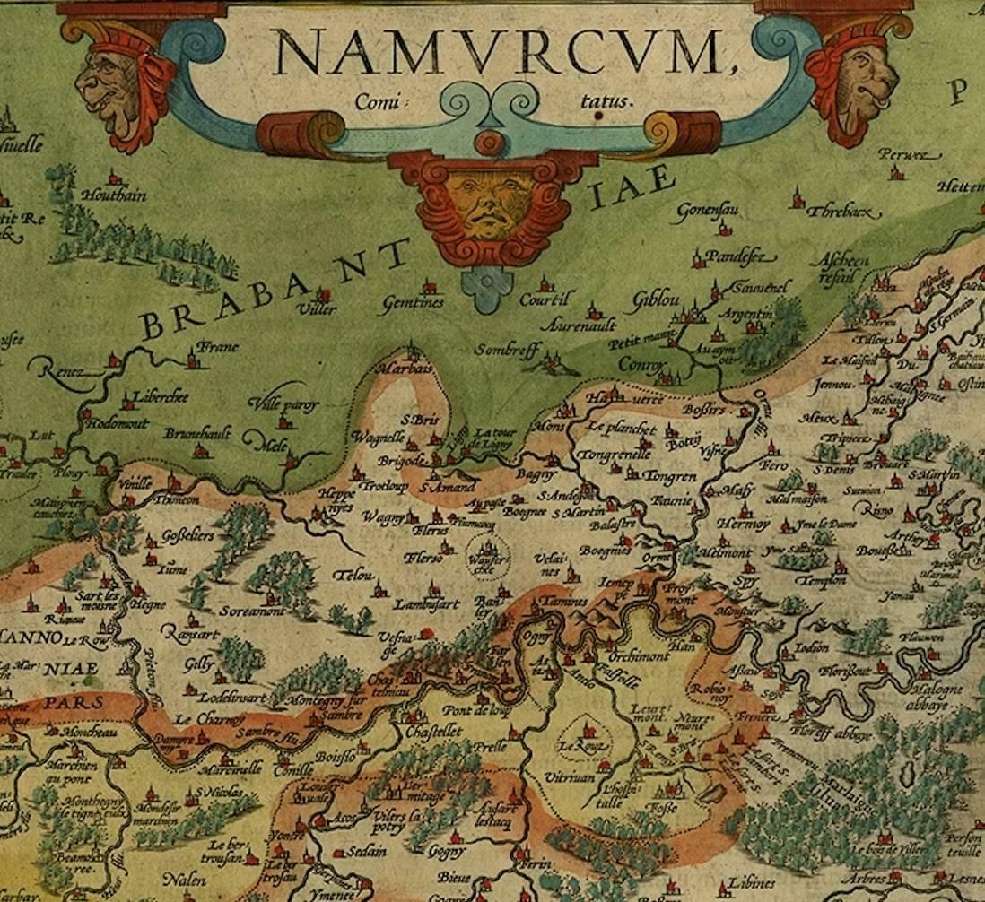Antique Map Of The Namen Or Namur Region In Wallonia, Belgium photo Art