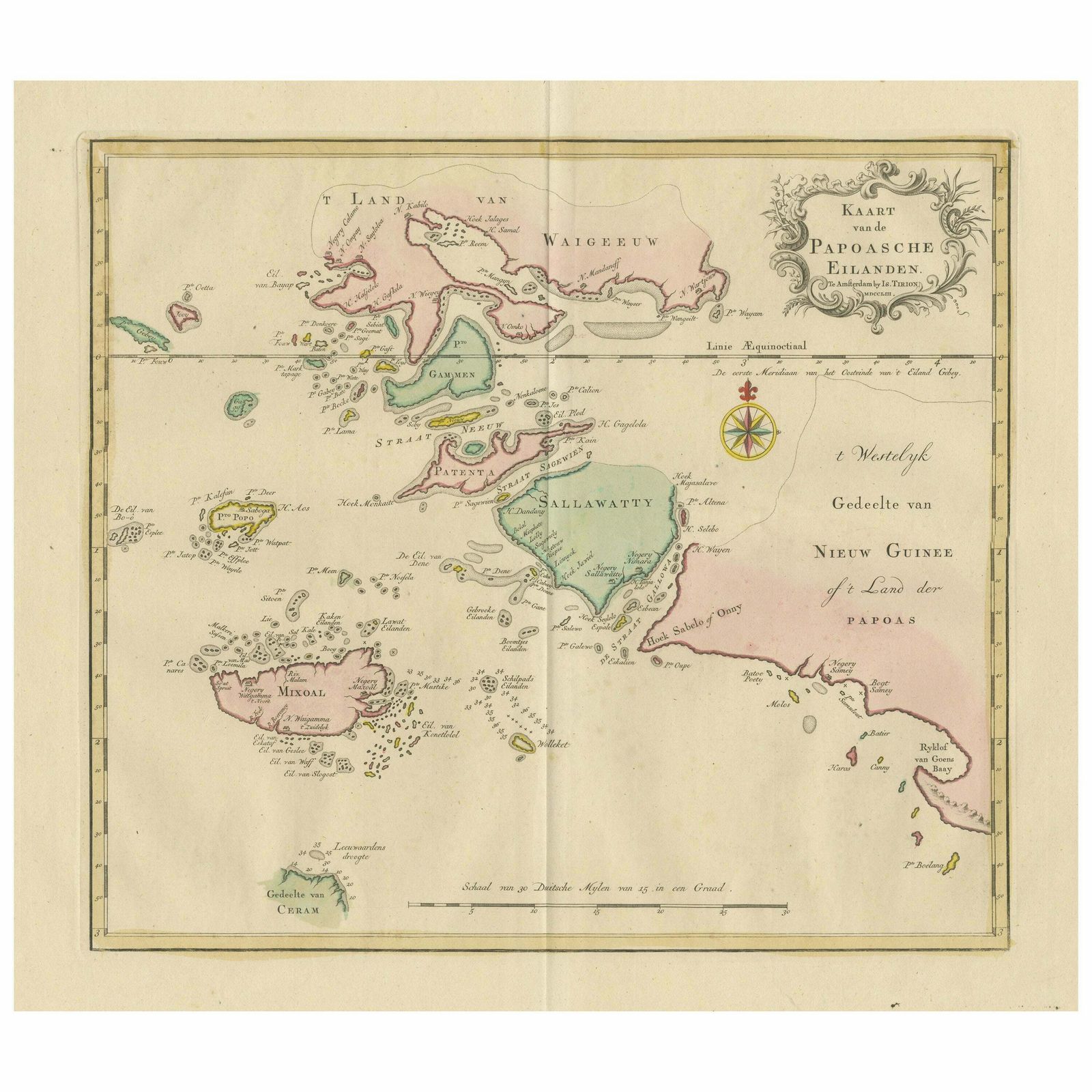 Antique Map Extending From The Spice Islands To The West Of Papua New Guinea