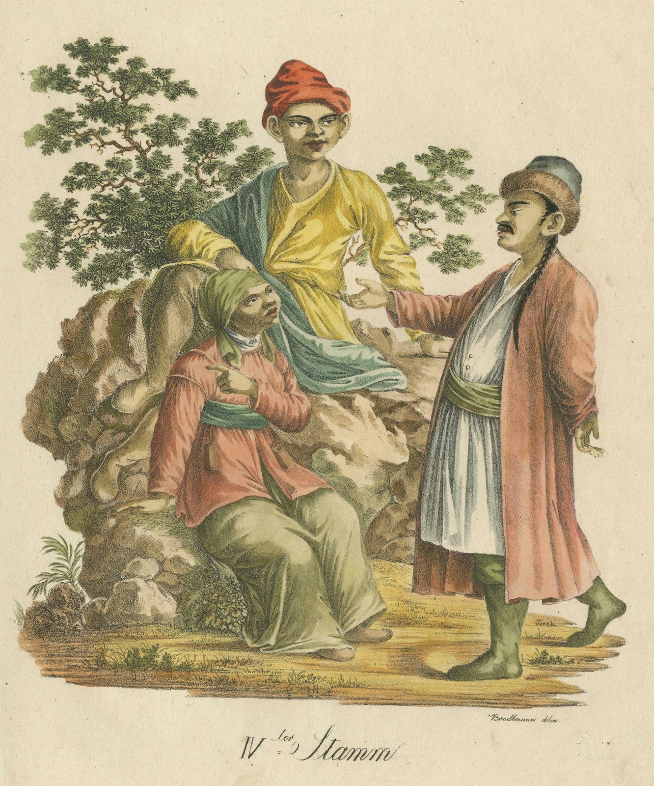 Antique Print Of A Kalmyk, Mongolic Woman And Japanese photo for sale