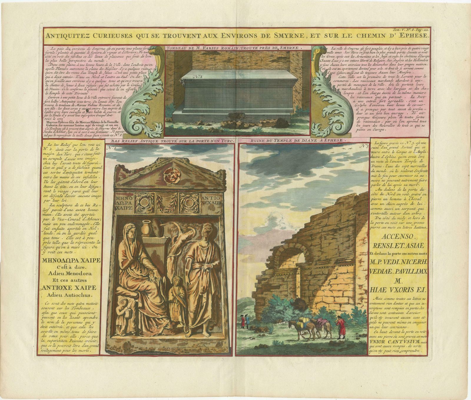 Antique Print Showing Monuments In Ephesus, Present Day Izmir Province, Turkey photo furniture