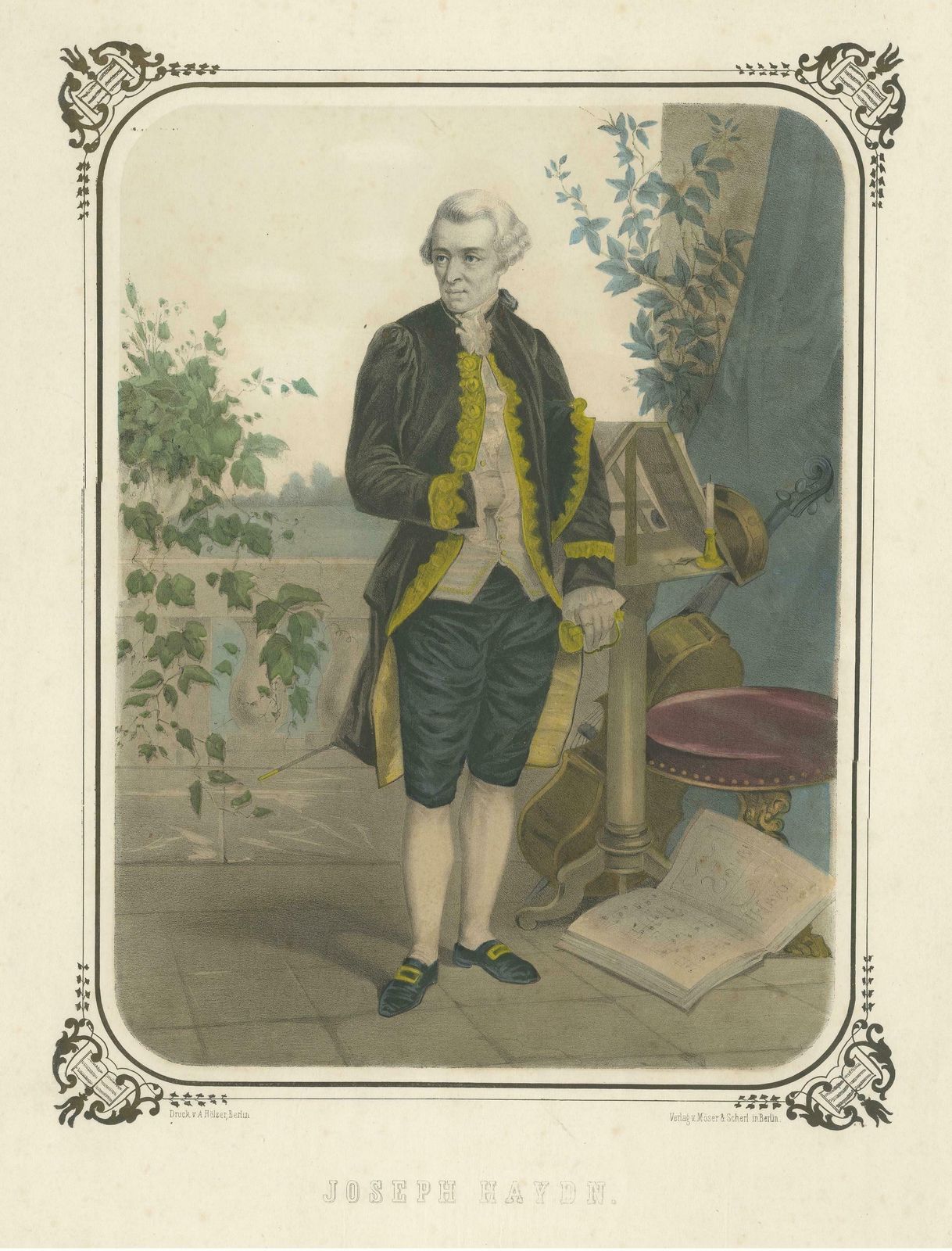 Antique Portrait Of Franz Joseph Haydn photo for sale