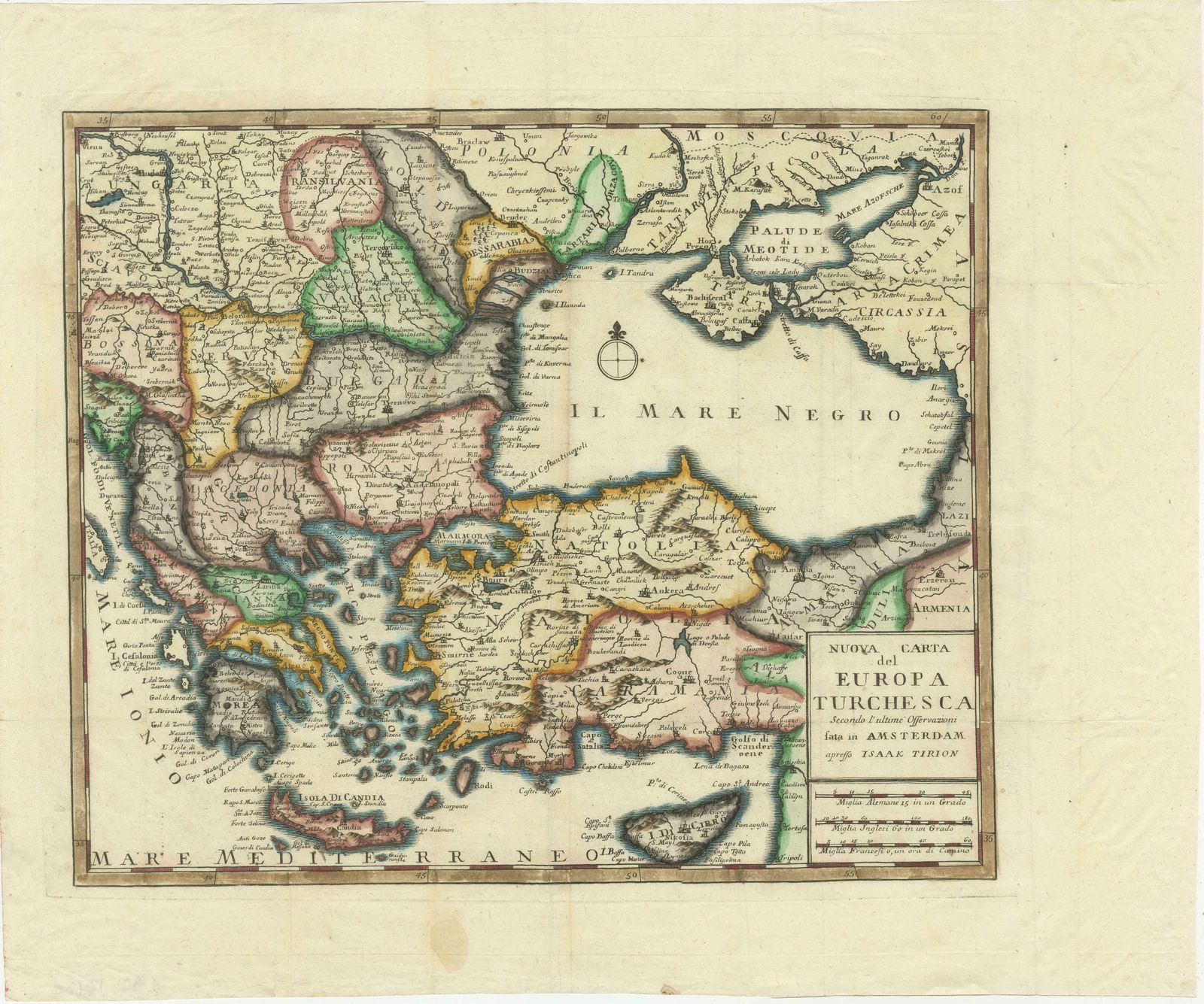 Detailed Antique Map Of The Black Sea, Balkans And Asia Minor photo furniture