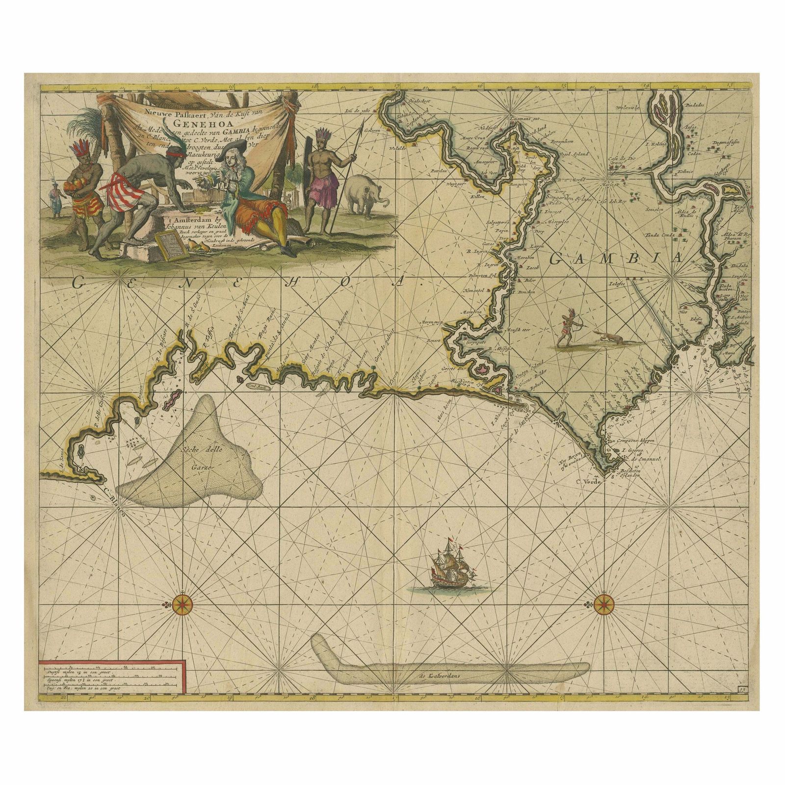Antique Sea Chart Of The Western Coast Of Africa