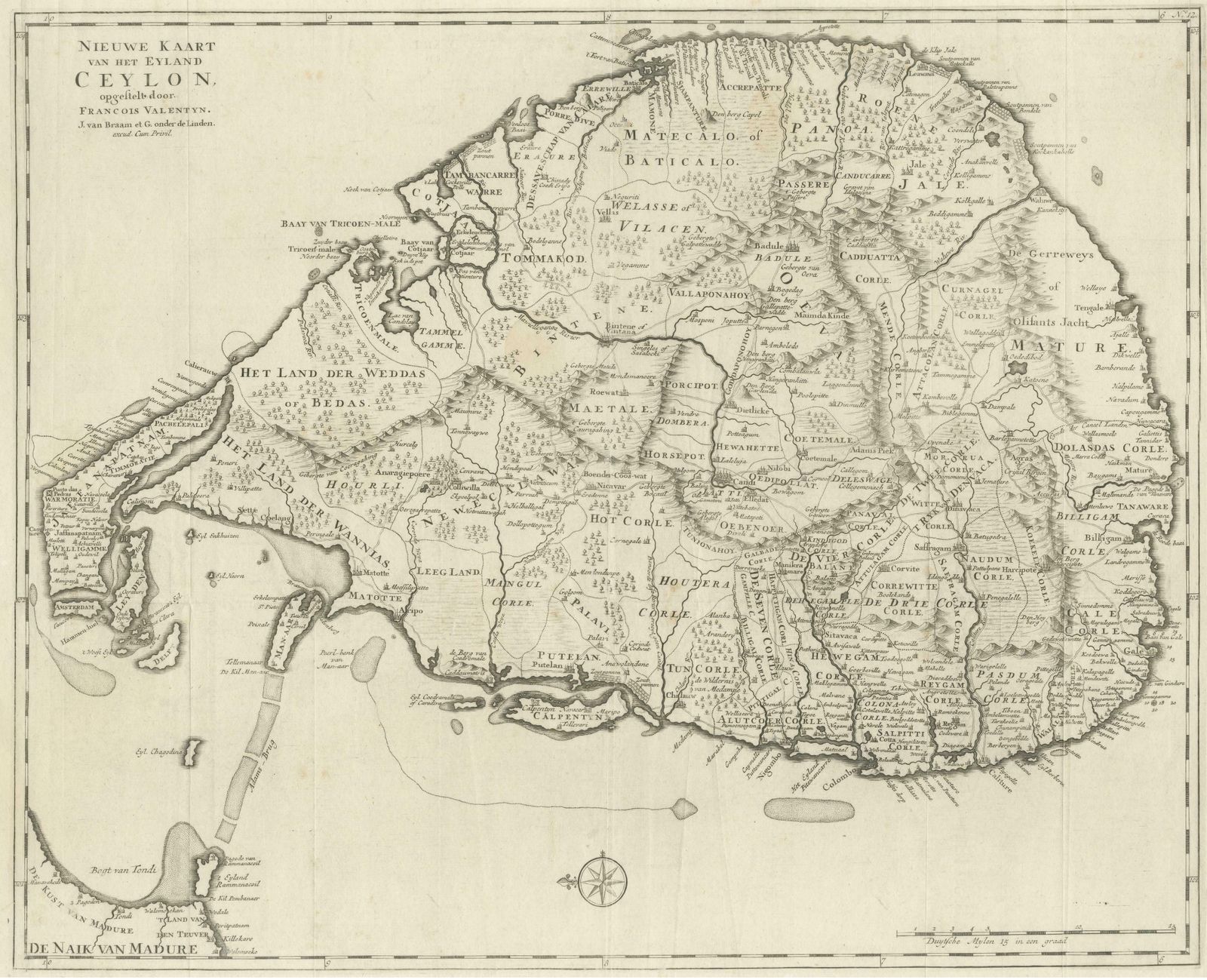 Large Antique Map Of Ceylon, Sri Lanka photo for sale
