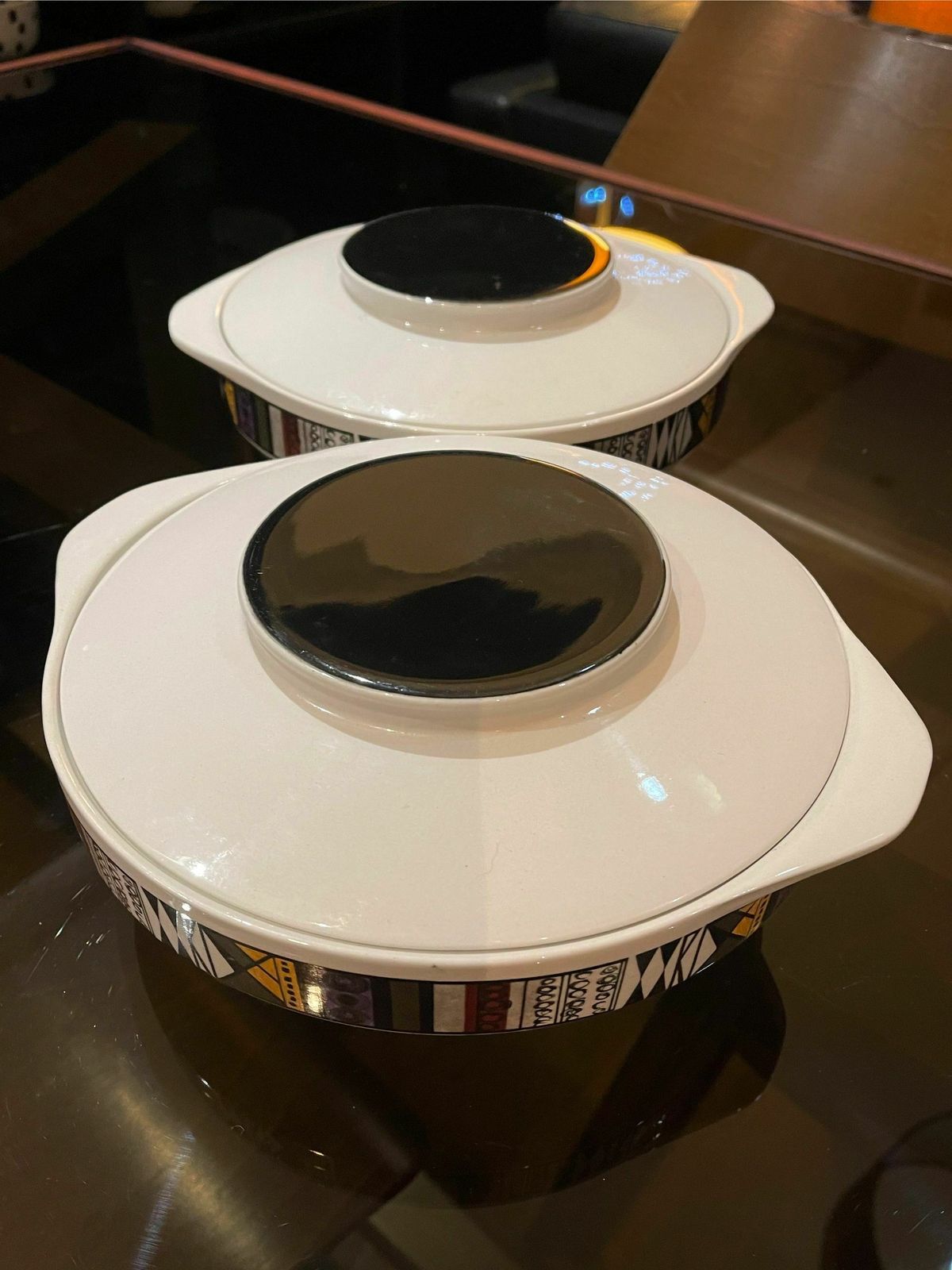 A Pair Of 1960's Retro Wood And Sons Atlanta Vintage Serving Dishes With Lids photo vinterior