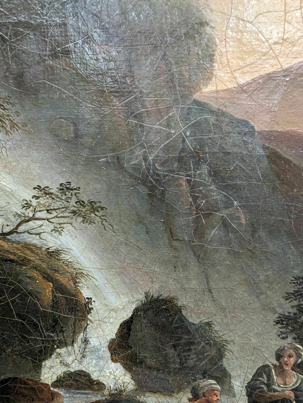 Oil On Canvas 18th Century In The Style Of Hubert Robert photo for sale