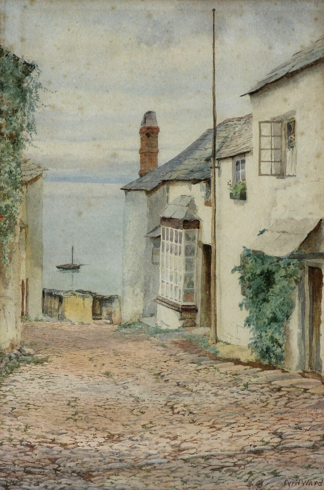 Watercolour By Cyril Ward Down Along Clovelly photo furniture