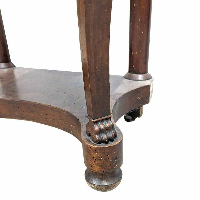 Restoration Period Bedside Table With Drawers In White Marble Walnut photo 1022.0
