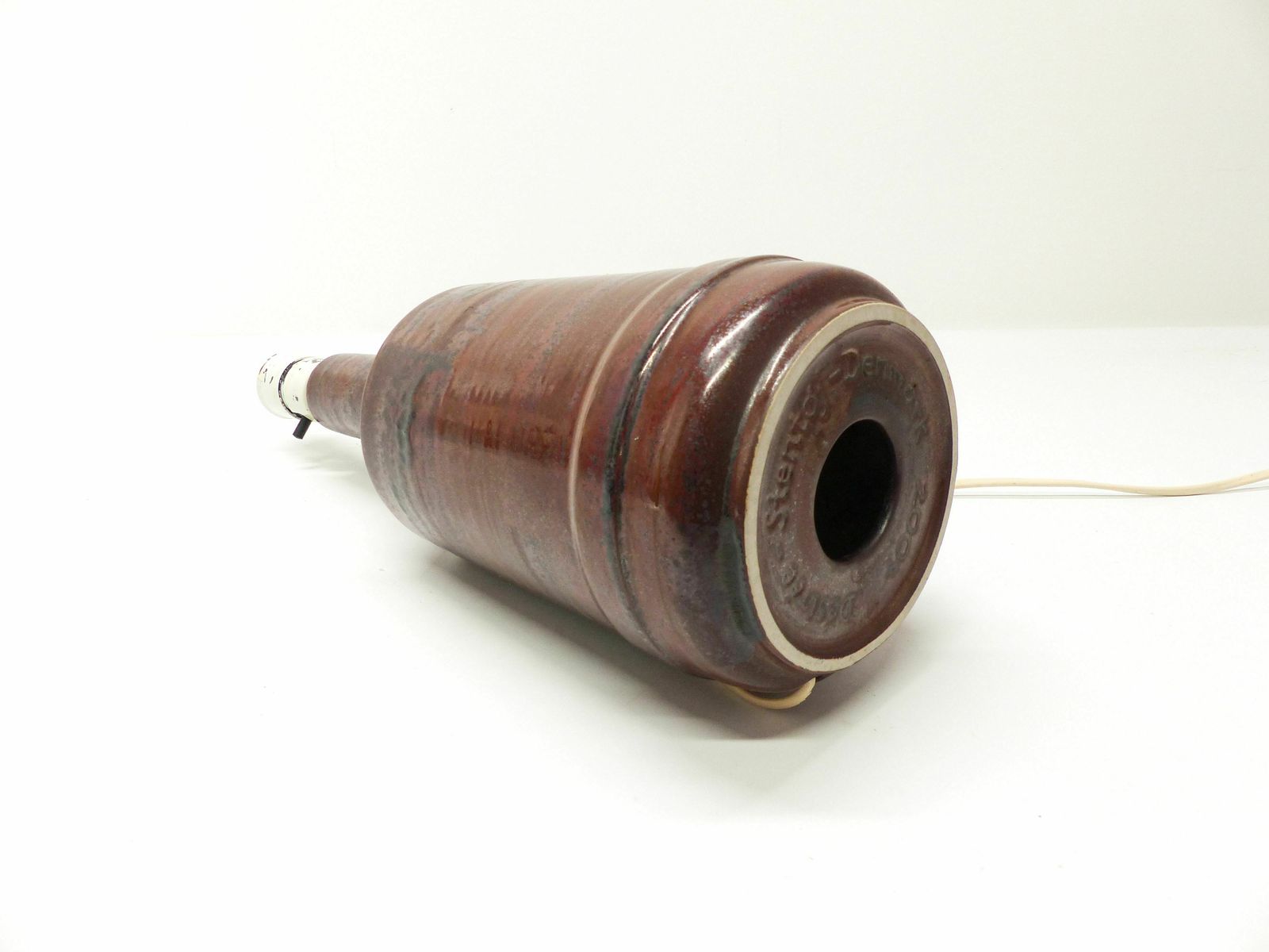 Scandinavian Oxblood Ceramic Lamp Désirée Stentoj 1970 photo vintage