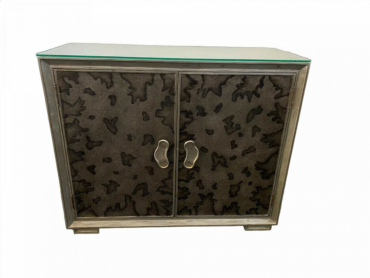 Wood, Metal Leaf And Glass Sideboard By Lam Lee Group, 1980s