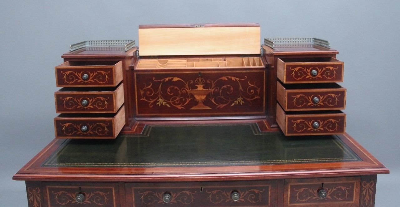photo for sale 19th Century Mahogany Inlaid Writing Desk