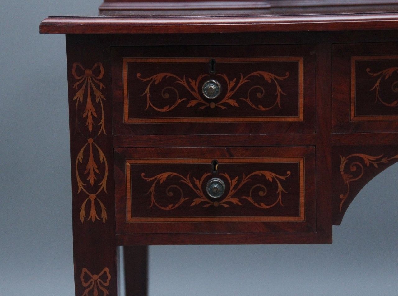 2250.0 19th Century Mahogany Inlaid Writing Desk photo