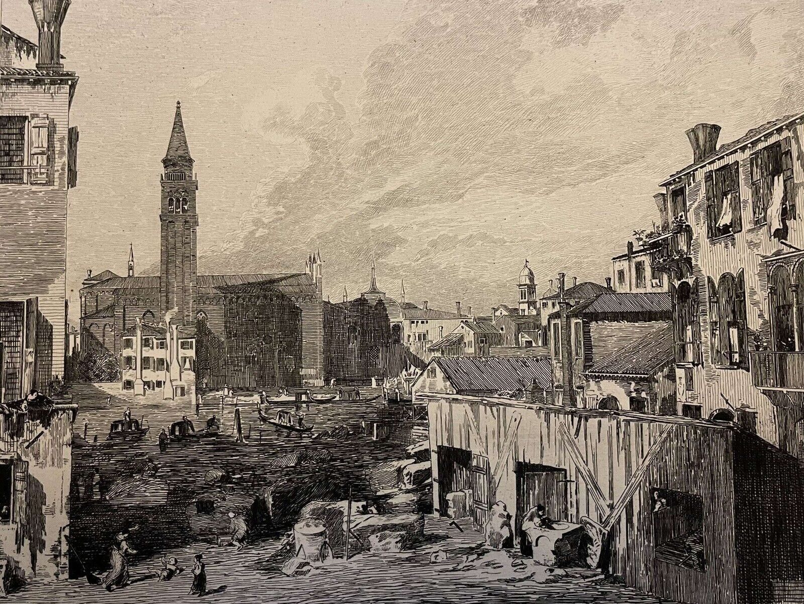 An Original Etching After Canalettos " The Stone Masons Yard" photo buy