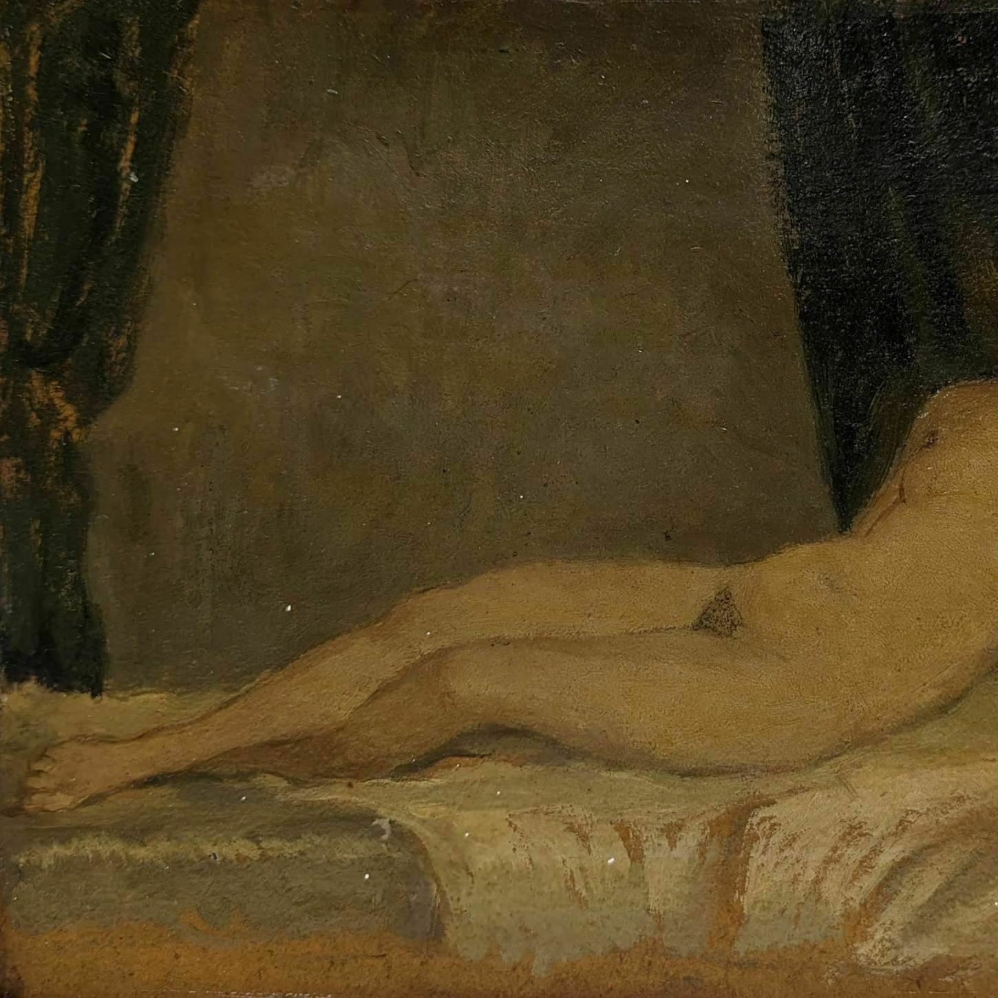 Louis Edouard Garrido Oil On Paper Nude Woman photo Art