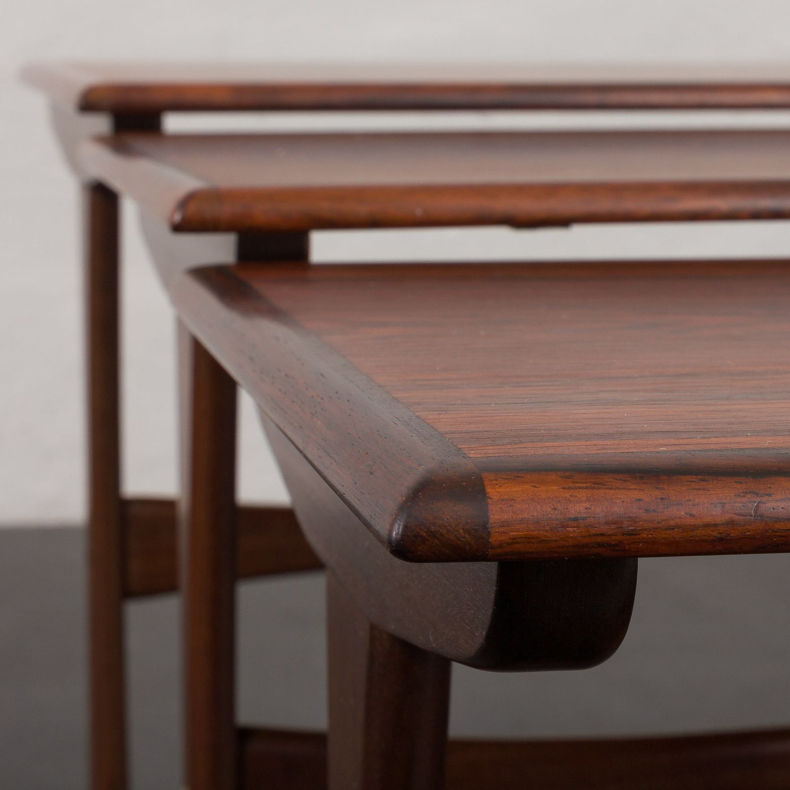 photo furniture Kai Kristiansen Rosewood Nesting Tables For Vildbjerg Möbelfabrik, Denmark 1960s