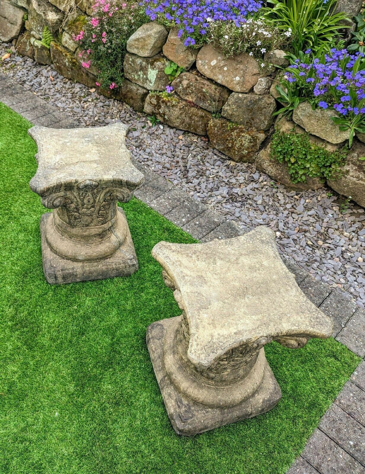 Short Corinthian Style Columns/Garden Plinth In English Stone 0029. photo vinterior
