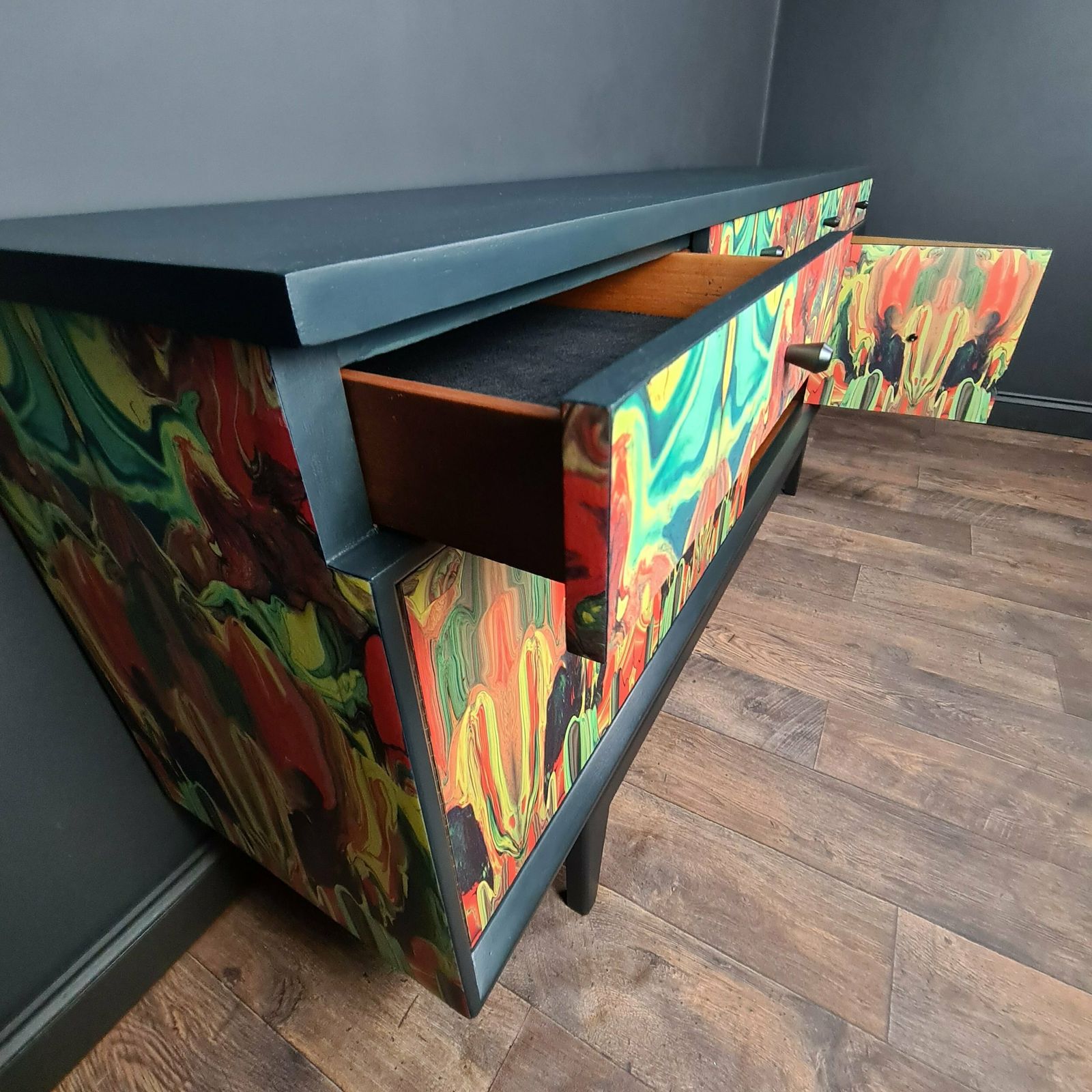 Mid Century Lebus Sideboard With Cocktail Section. photo Furniture