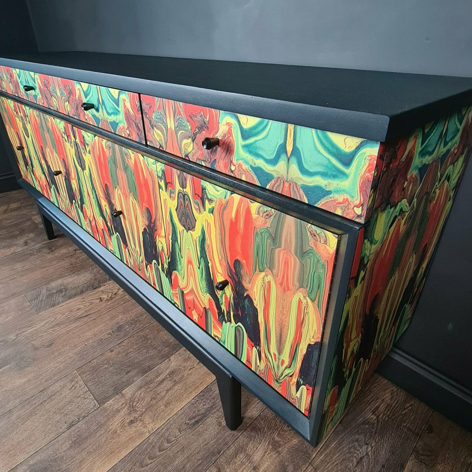 photo furniture Mid Century Lebus Sideboard With Cocktail Section.