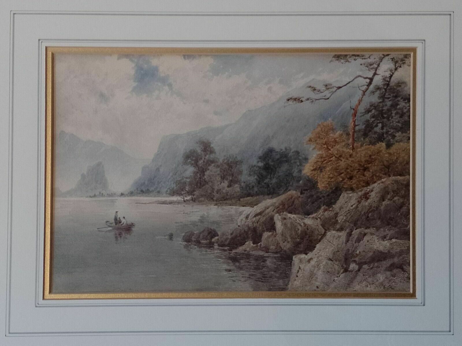 Antique Watercolor Landscape Painting Derwent Water Signed Dated 1895 W J Boddy photo 199.0