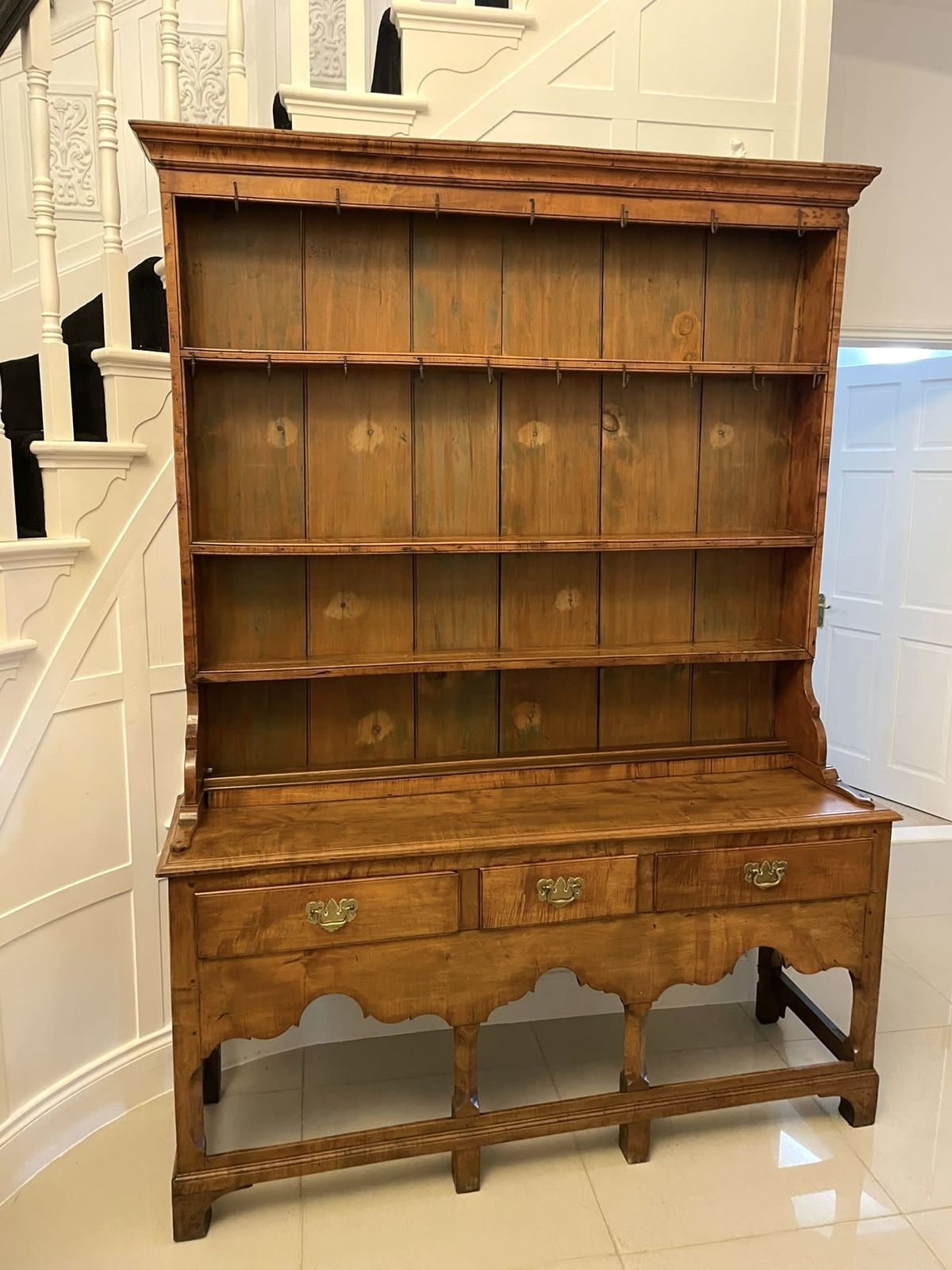 Furniture Rare American Antique George III Quality Solid Maple Wood Dresser photo
