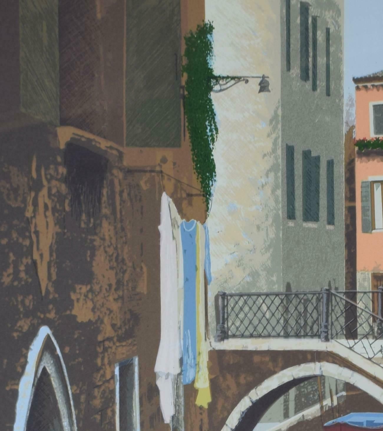 Graham Bannister Venice, Italy A Venetian Canal Screenprint By Graham Bannister photo furniture