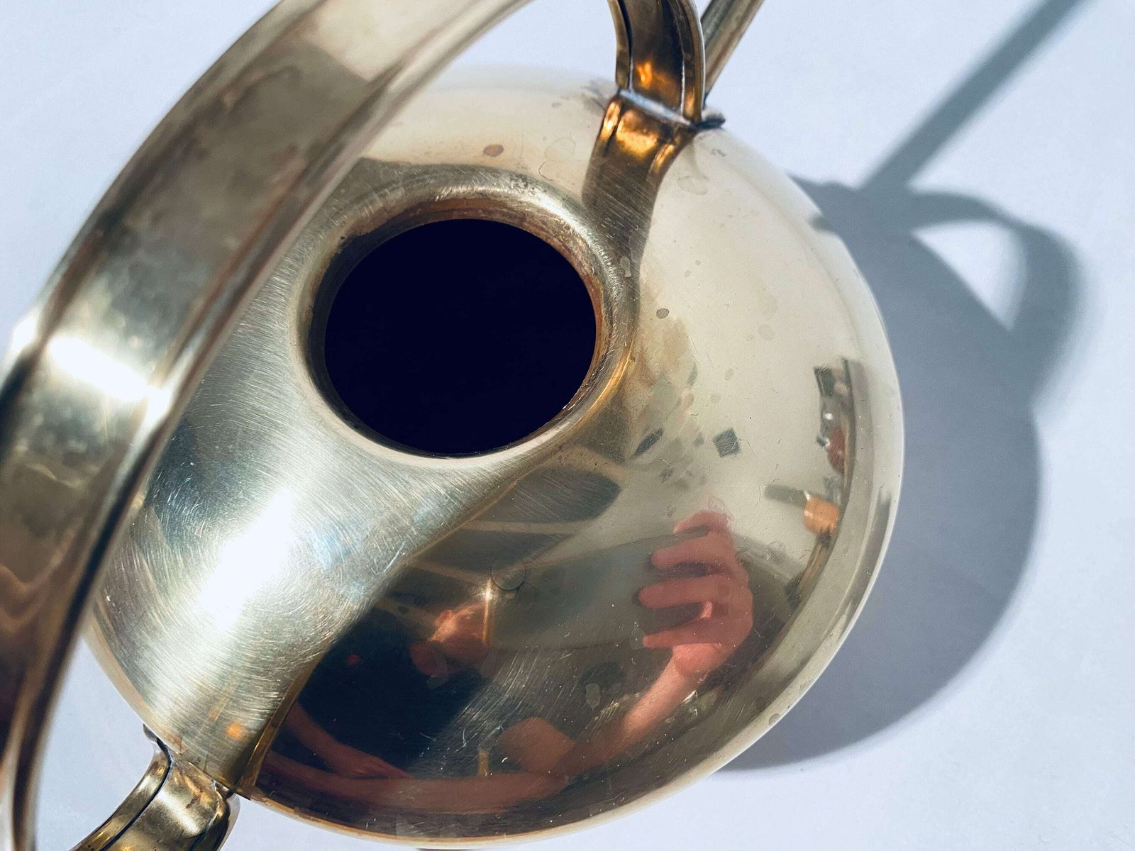 photo furniture Mid Century Brass Long Spout Flower Watering Can / 1960s Vintage Decor / Made In England