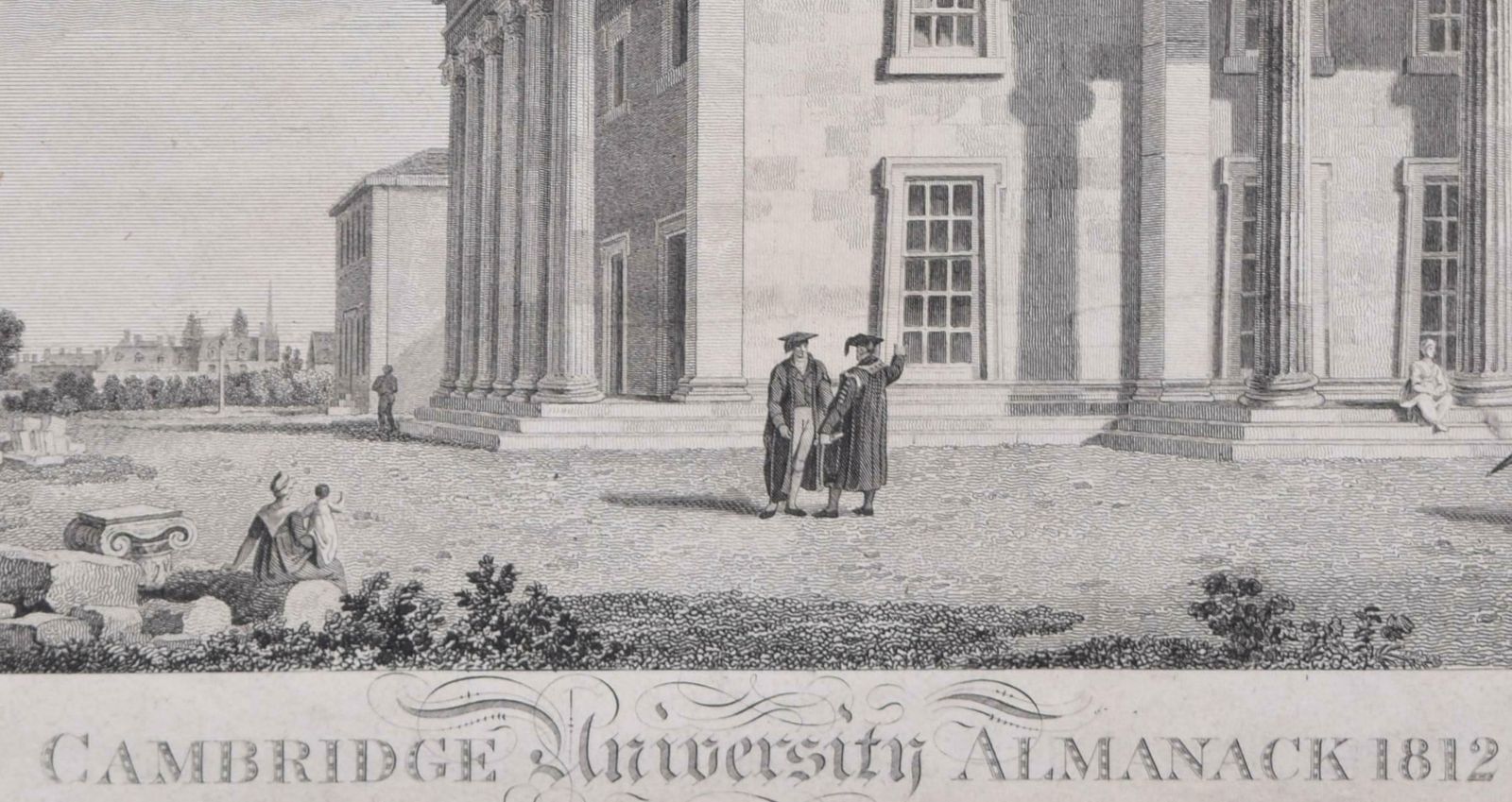 Samuel Sparrow Downing College, Cambridge Engraving By Samuel Sparrow After Henry Barker  1812 photo Art
