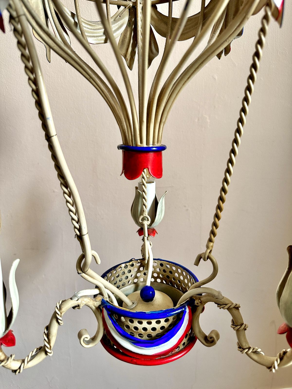 1960s Montgolfier Tole Chandelier (Two Of Two Available) photo for sale