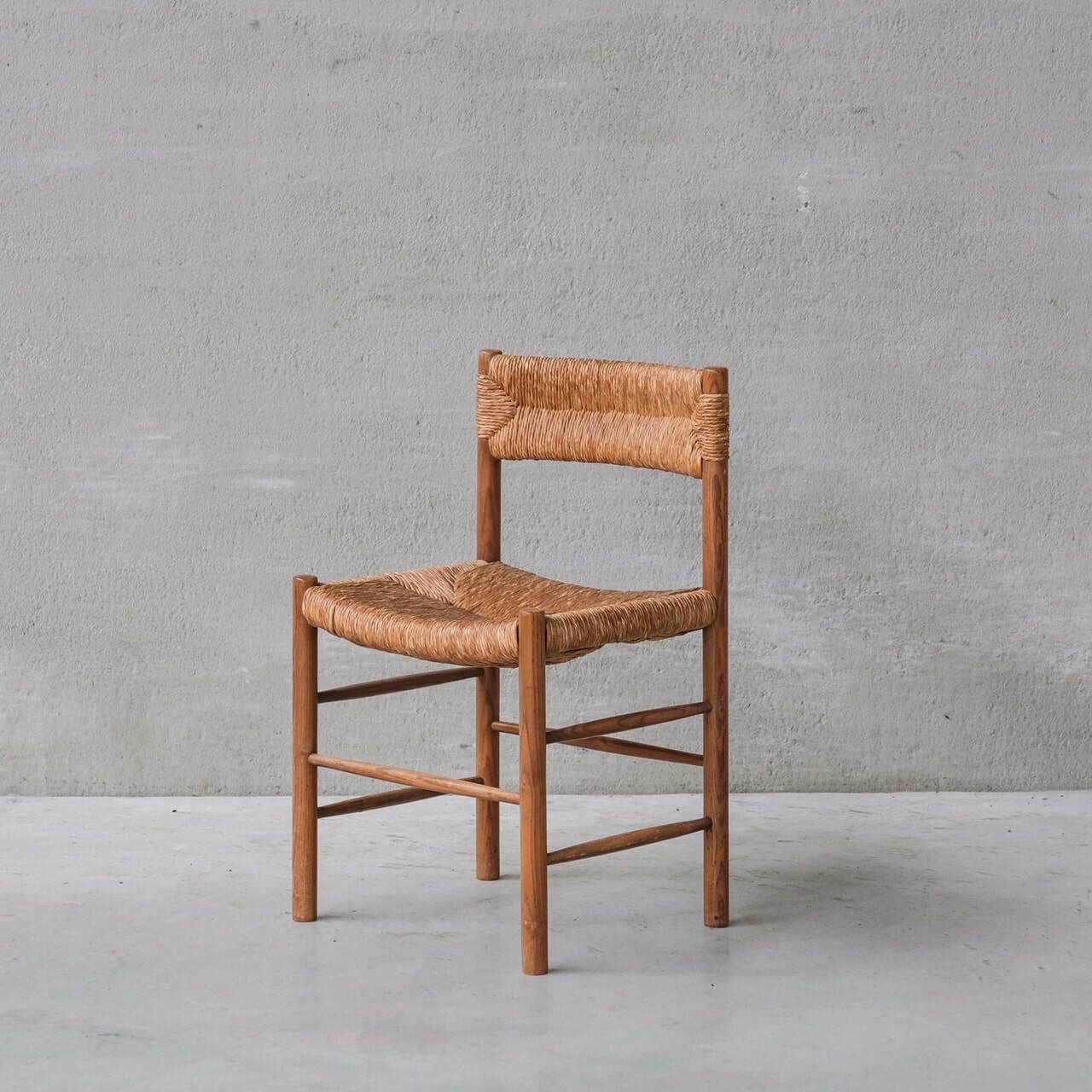 Charlotte Perriand 'Dordogne' Mid Century Rush Dining Chairs photo furniture