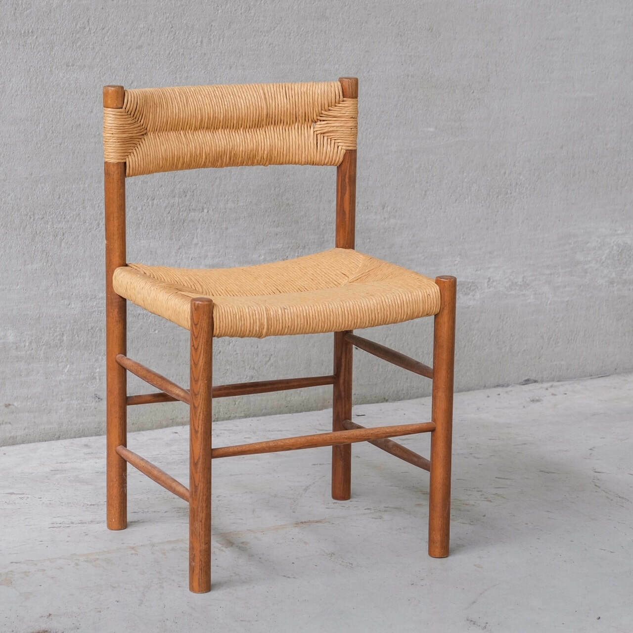 Set Of Four Charlotte Perriand 'Dordogne' Model Mid Century Dining Chairs photo vinterior