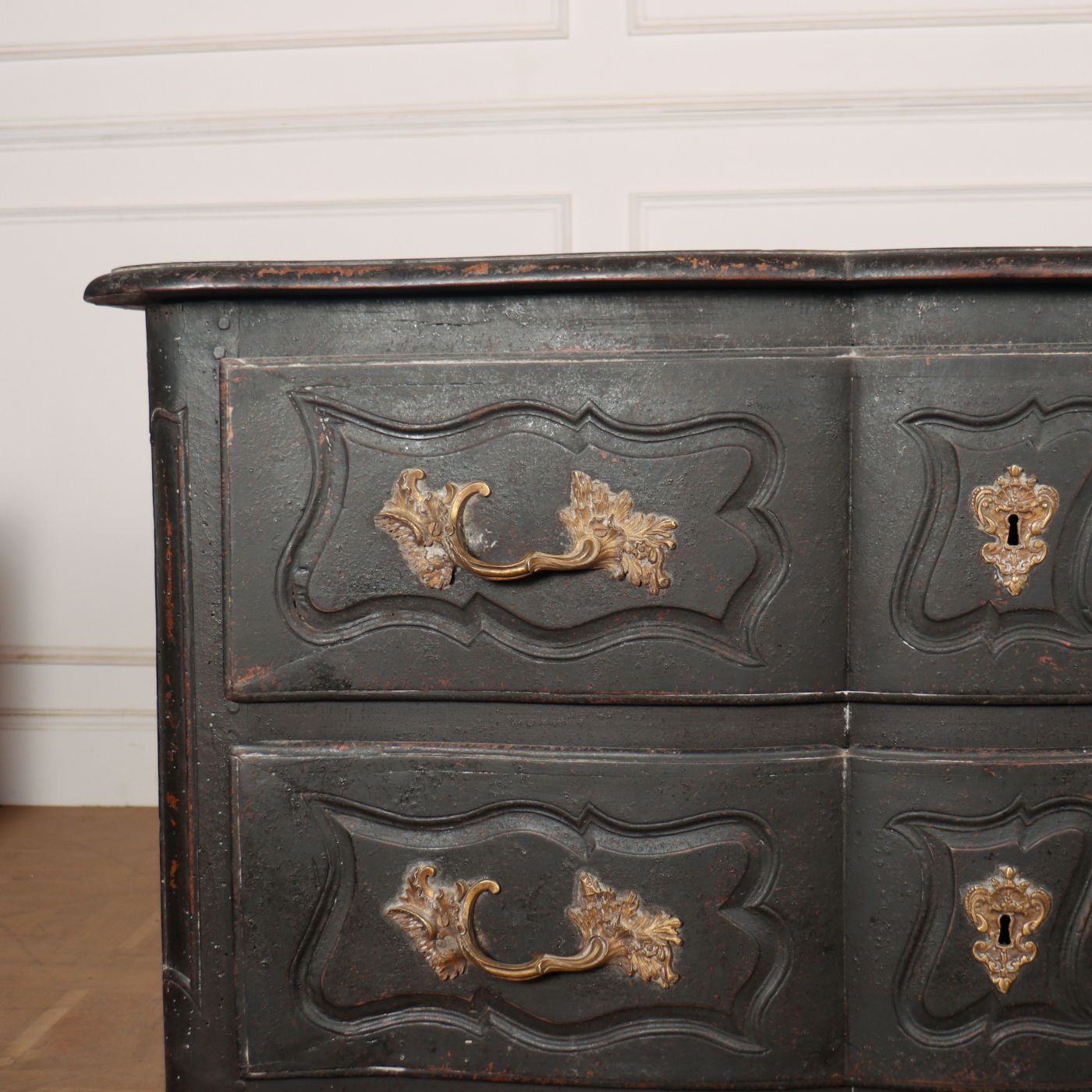 18th C Painted Two Drawer French Oak photo for sale