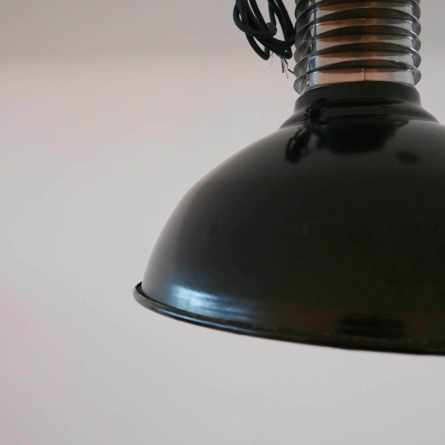 Pair Of Original Mid Century Dutch Philips Industrial Pendant Lamps photo furniture